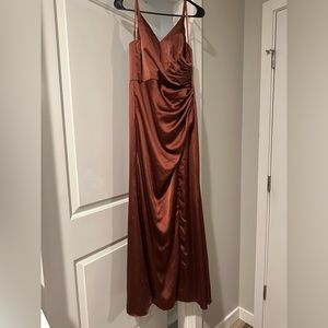 Revelry Satin Cinnamon Rose Bridesmaid Dress